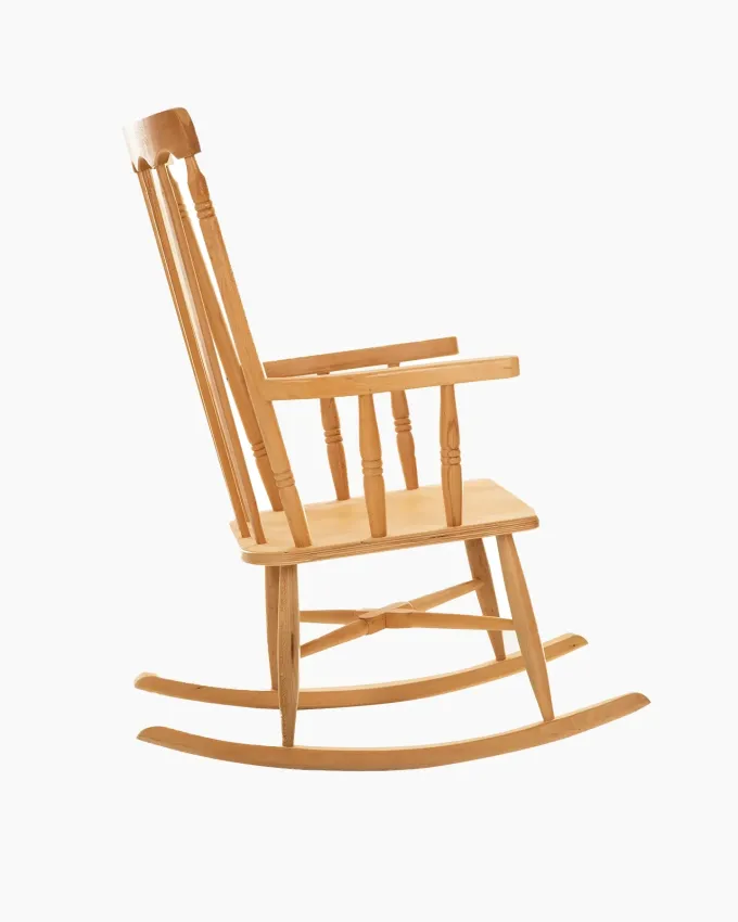 Brown wooden rocking chair